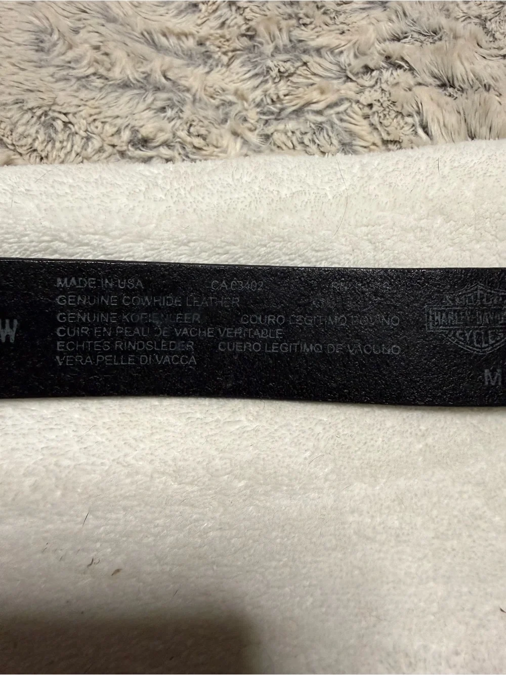 Harley Davidson Black Women's Rhinestone Accent Belt with HD Initial Buckle